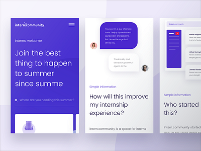 Intern Community Mobile Website accessibility improve interface intern community internship mobile ui ux website