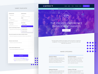 Experience Awards Landing Page Preview awards experience interface landing page management medalla ui ux website
