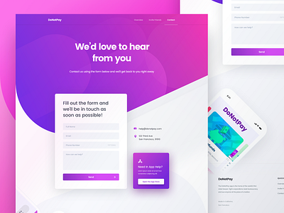 DoNotPay Contact Page contact design donotpay feedback form interface landing page page ui website