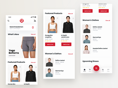 Lululemon Mobile App Concept Design app concept design interface lululemon mobile sports ui ux yoga