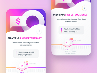 DoNotPay Tip Screen app design donotpay experience interface mobile money ui ux
