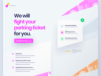 DoNotPay Splash Page design donotpay landingpage pakring ticket patterns splash page ticket