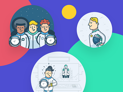 QultureRocks Character Exploration astronaut design interface landingpage qulturerocks simple space ui