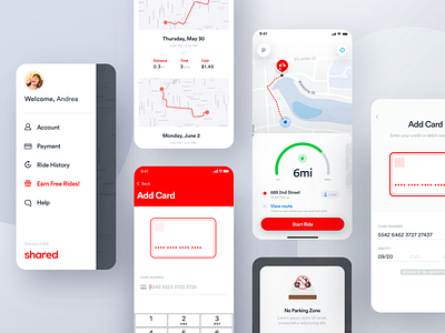 More TryShared Screens app design ios mobile ride screen shared tryshared ui ux