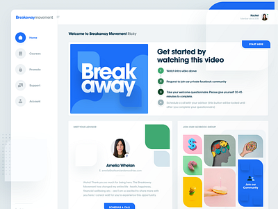 Breakaway Homepage breakaway dashboard design home landing page page ui ux