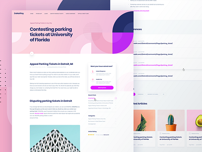 DoNotPay Forum Page Version Two design forum money page parking payment pink school tickets ui university ux