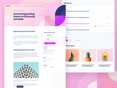 DoNotPay Full Forum Detail Page detail forum interface landing page money parking payment ticket ui ux website