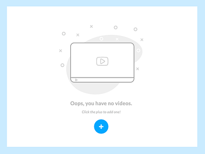 Oops blue chips empty icon illustration video