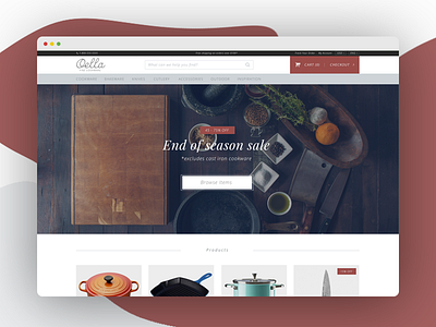 Oella Theme banner cart ecommerce home page oxblood shopify store theme web design website