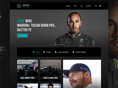 Mercedes Benz AMG Petronas Formula One Website Redesign