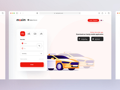 Maxim Taxi Website Redesign design figma maxim redesign ride taxi taximaxim ui ux web website