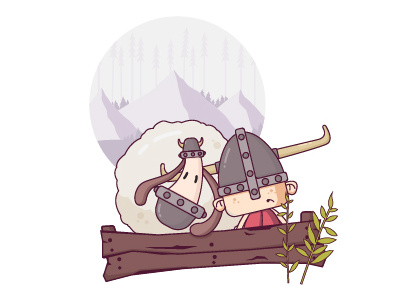 Viking Illustration character game illustration sheep vector viking warrior