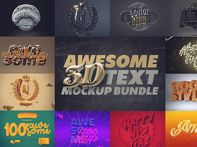 Awesome 3D Text Mockup Bundle