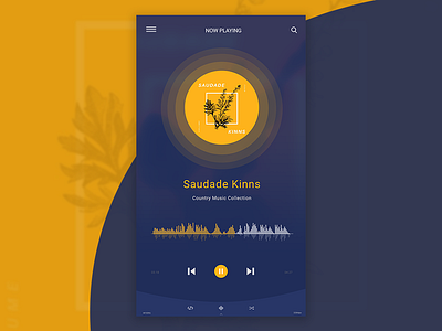 Music Player app design flat icon minimal ui ux web