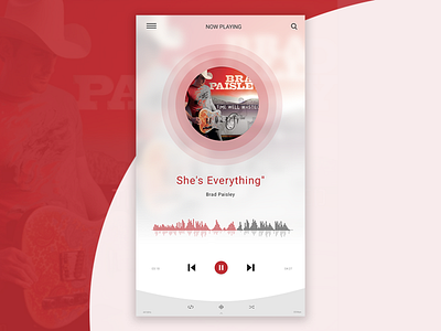 Music Player light version app design flat icon minimal ui ux