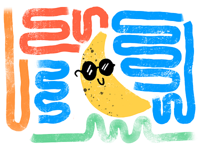 Summertime banana banana squiggle sunglasses
