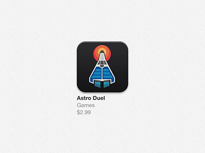 Astro Duel Icon app flame games icon jet retro space