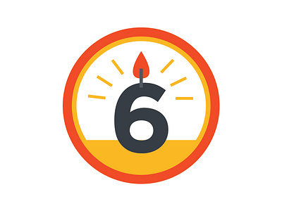 Internal Achievement Badges candle celebrate red six work yay yellow