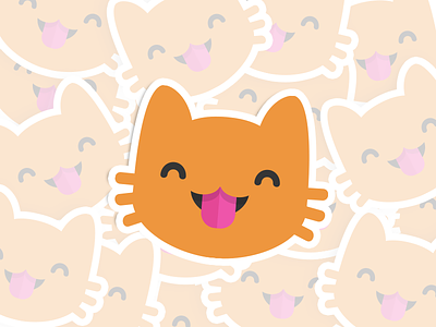 Silly Cat Sticker cat cute emoji goof sticker