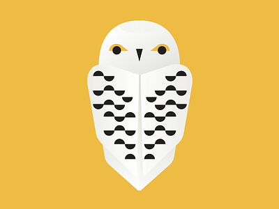 Snowy Owl eyes feathers flat geometric gradients owl shapes snowy owl yellow
