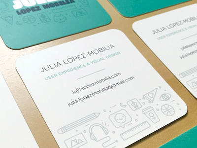 Business Cards Printed business card icons illustration lines print rounded corners type