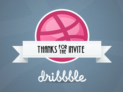 Thank you Dribbble blue debut drafted dribbble invitation pink shot thank you white