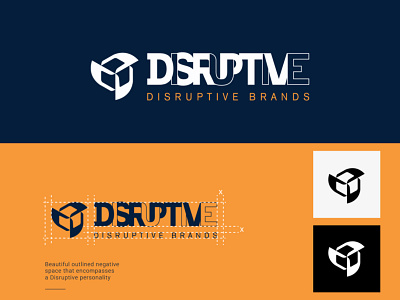 Disruptive Brands Use this for review amazon box brand brand guide brand guidelines branding clean delivery delivery service disruptive experimental icon logo logo and branding negative space logo
