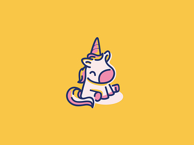 Sitting Cute Unicorn Logo