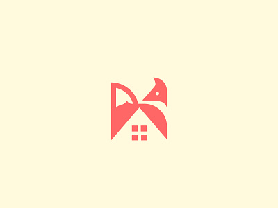 Fox Real Estate bold conceptual flat fox fox logo geometic house logo negative space real estate logo