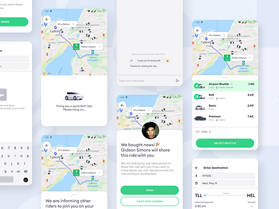 Departure Airport Shuttle Experience airport boarding pass bolt bolt food cab chat design gojek grab icon illustration layout map ride shuttle taxi transfer uber ui