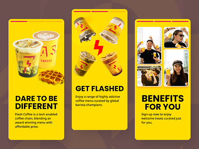 Onboarding Flash Coffee branding cappuccino coffee design flash flash coffee flat java latte matcha nutella south east asia ui