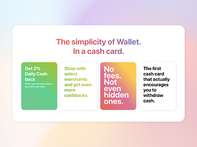 Simplicity of text & gradients apple cash back design fees gradient graphic design layout payment san francisco sf pro ui wallet