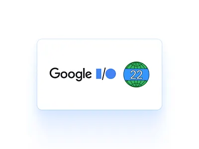 IO2022 News Emblem blue branding design figma flat google google io 2022 illustration io 2022 layout logo news vector