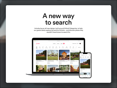 New way to search airbnb branding design experience flat grid layout travel ui ux