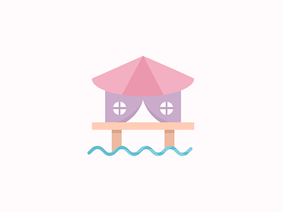Beach House airbnb beach color design house icon illustration pastel relaxed shades type