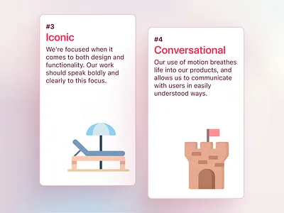 Iconic & Conversational airbnb beach card castle conversational design flat iconic illustration layout principles sand ui umbrella ux vector