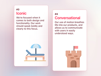 Iconic & Conversational airbnb beach card castle conversational design flat iconic illustration layout principles sand ui umbrella ux vector