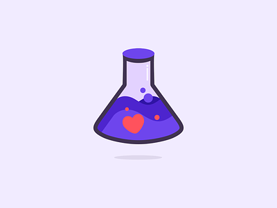 Love Potion chemistry flask heart icon illustration love potion