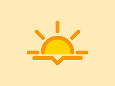 Partly Sunset design icon illustration outline pictogram simple sun