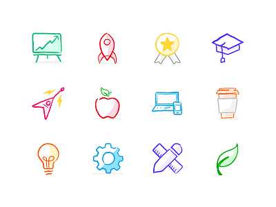 Carrers Page Icons design engineering healthcare icons iconset memories mission office ownership perks product website