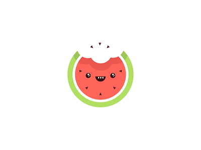 Melloon character cute fresh fruit fun icon illustration seeds watermelon