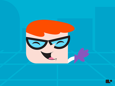 Bubble Dexter cartoon character dexter flat icon illustration laboratory