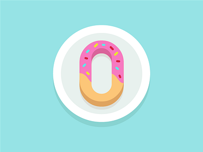 Zero Donut donut flat geometric illustration plate