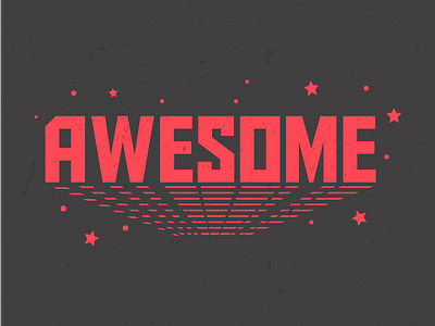 Awesome awesome lettering red black retro space