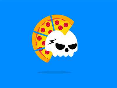 Death By Pizza bolt dead illustration pepperoni pizza skull vector