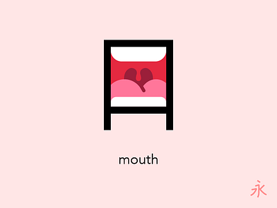 Kanji Mouth illustration japanese kanji language learning mouth tongue