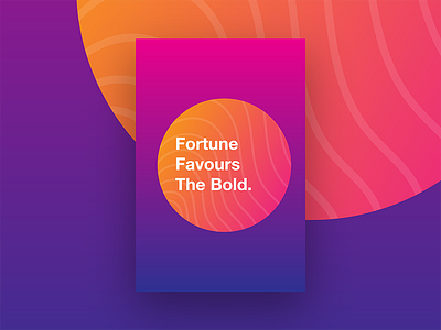Fortune Favours The Bold gradient layout poster posters print quote startup