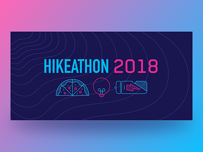 Hikeathon 2018 blue bulb design electrolyte flat hikeapp hikeathon ideas illustration pink pizza wave