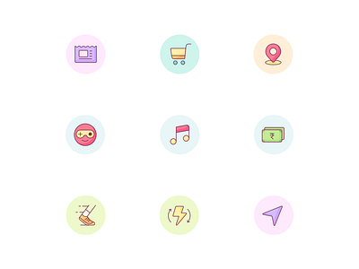 Services Icon Set bolt cart games icon iconset location music news payment recharge shopping steps