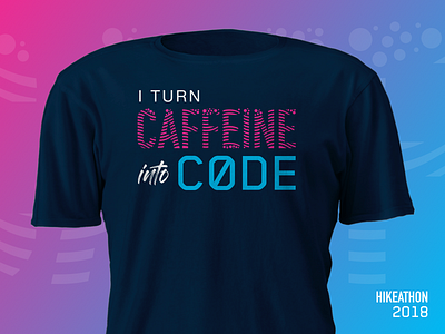 Caffeinated Code caffeine code design flat hackathon hikeathon tee